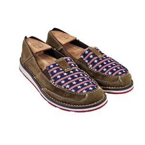 Ariat Cruiser Shoes Womens 8.5 Brown Stars Stripes Patriotic Slip On Americana